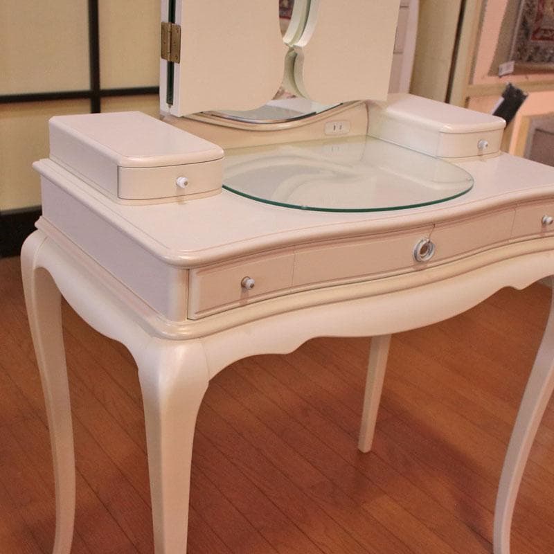 カンティーニュ ドレッサーデスク チェア ルーシー 猫脚 鏡台 白家具 コスメ