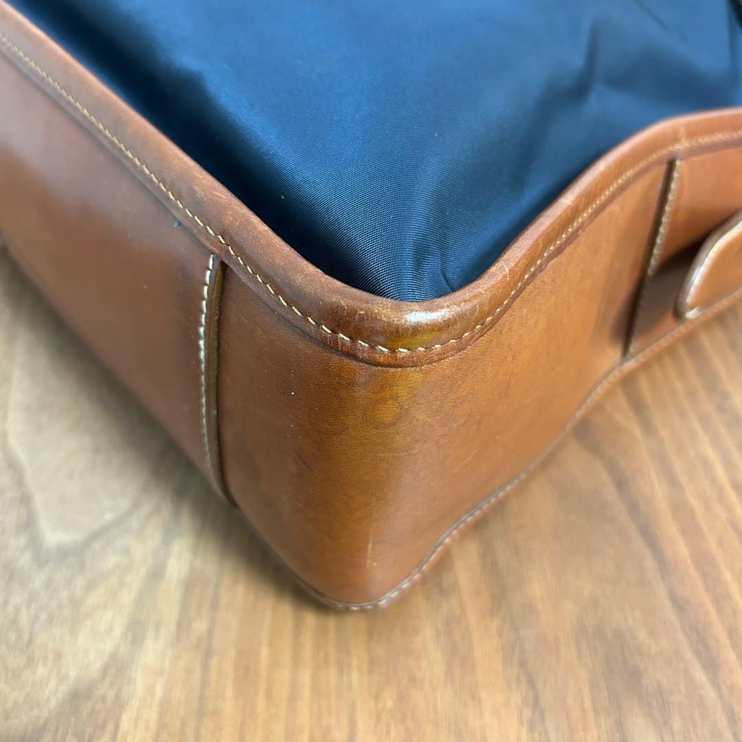 【美品】Felisi フェリージ8637/2 バッグ　ネイビー&ライトブラウン