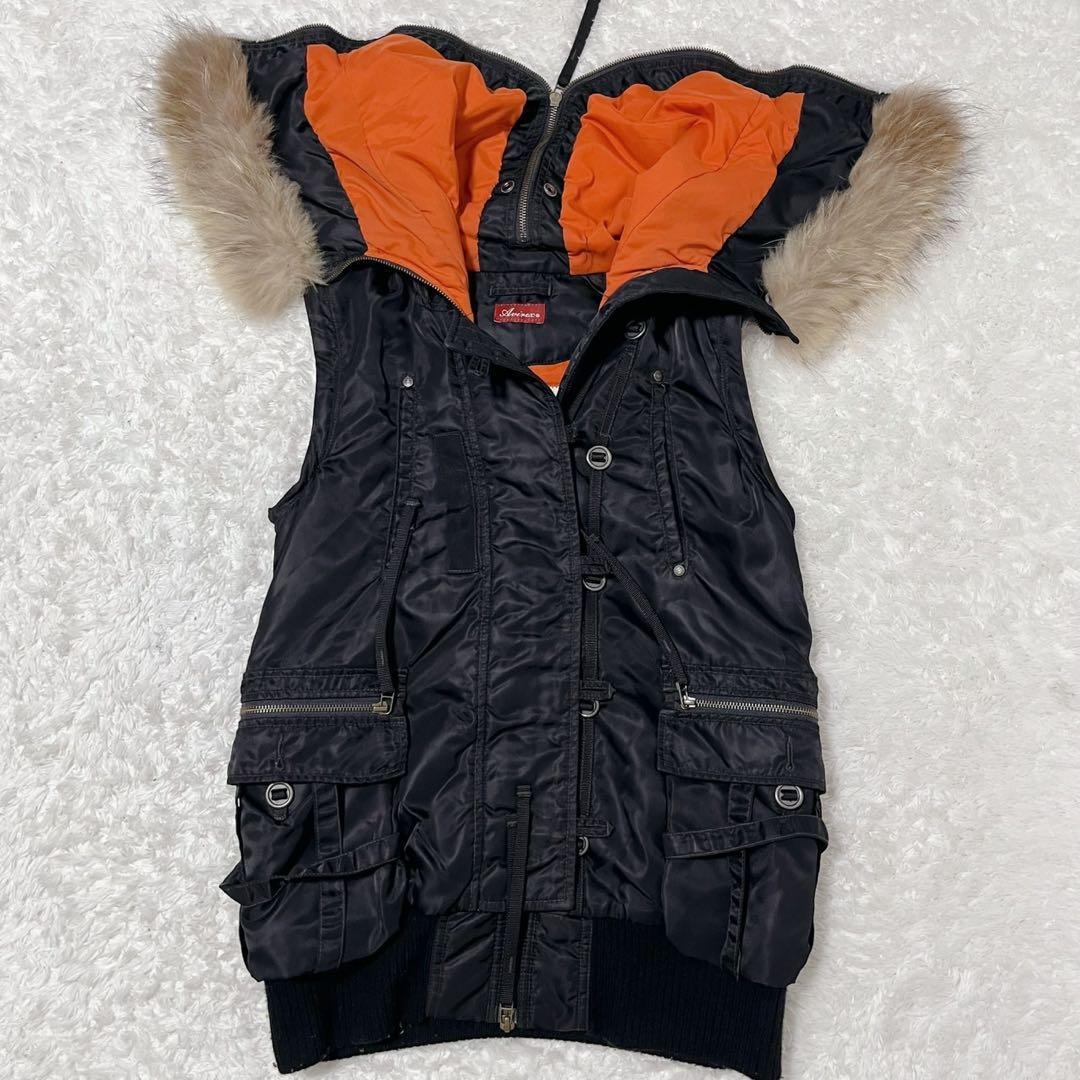 AVIREX N-2B フライトジャケット 黒 ファー 2WAY 短丈 y2k