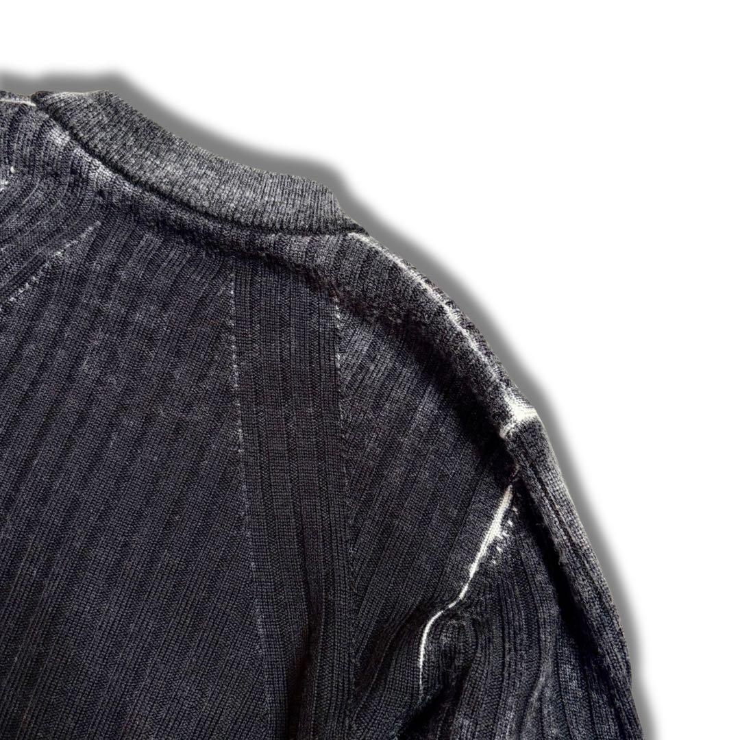 現行 RFID✨ディーゼル ニット ナイロン切替 クルーネック ウォッシュ加工