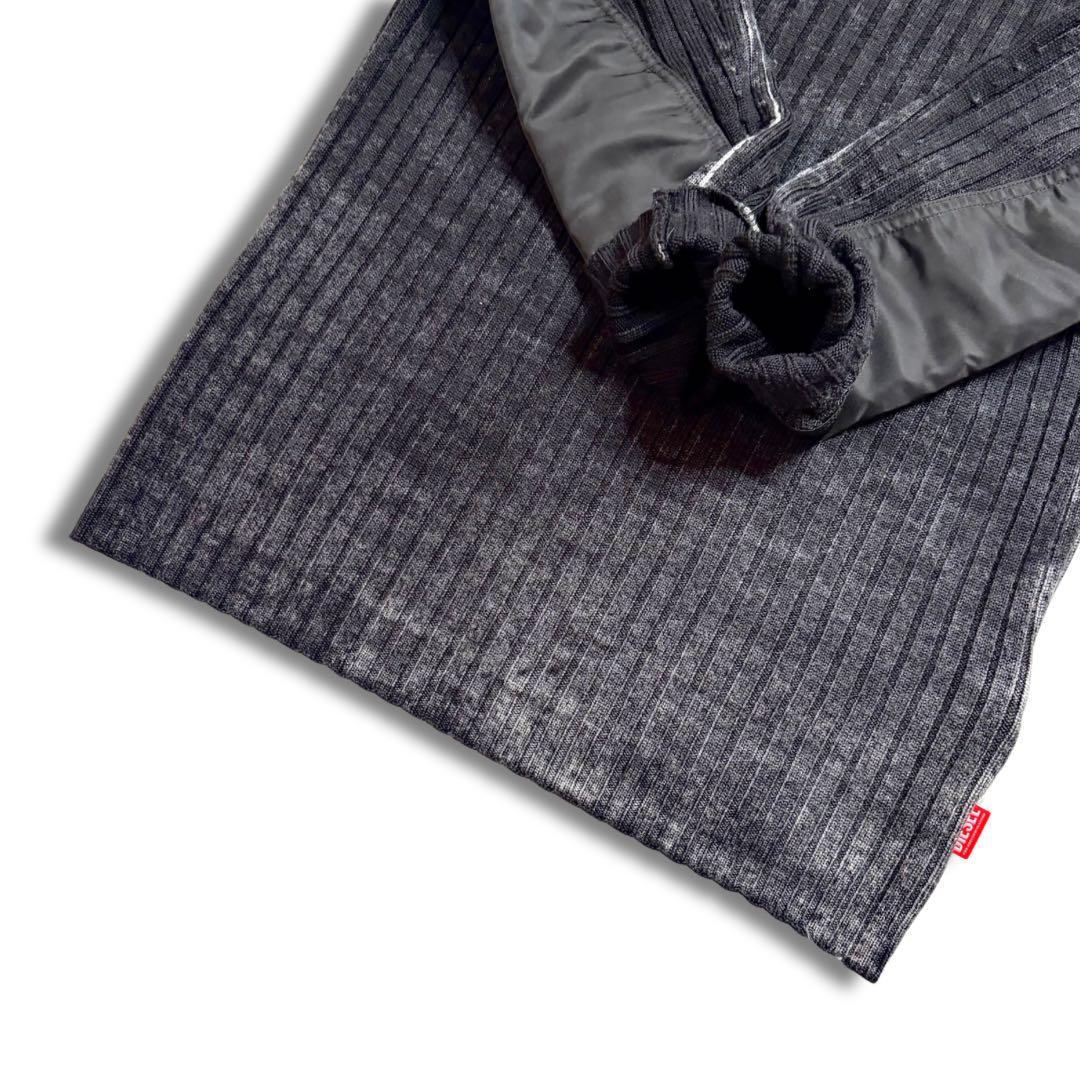 現行 RFID✨ディーゼル ニット ナイロン切替 クルーネック ウォッシュ加工