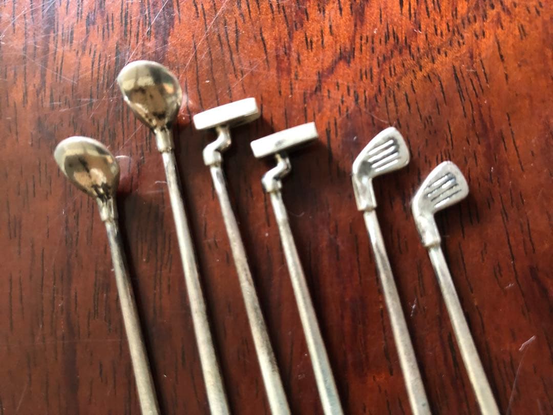 ゴルフモチーフ　シルバー製　フルーツフォークセット