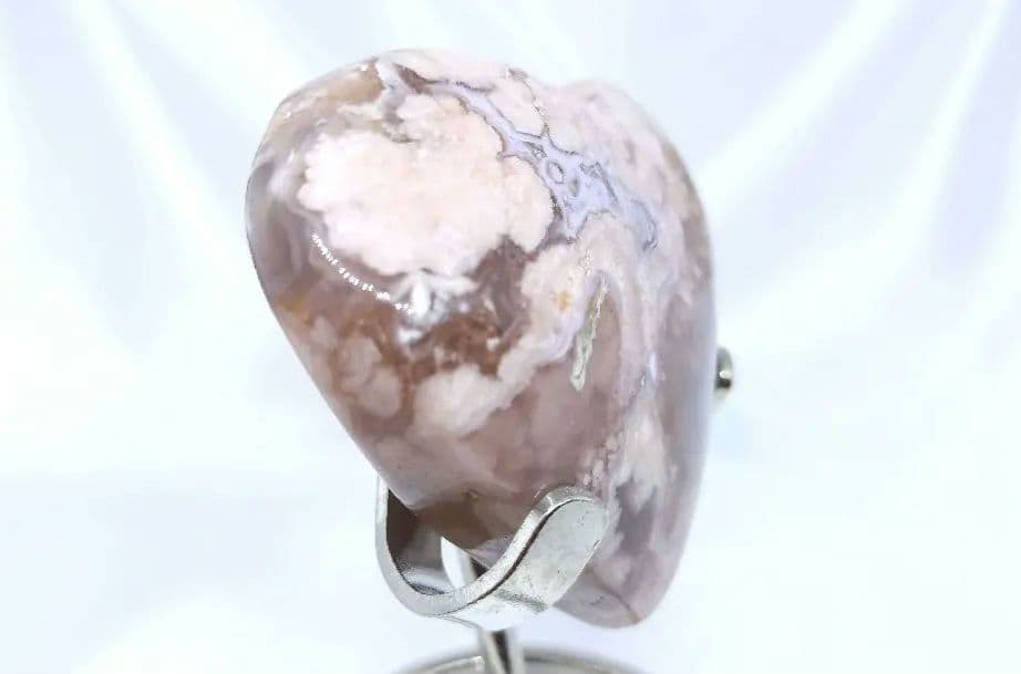 さくら瑪瑙　ハート　フラワーアゲート　ピンク　166g