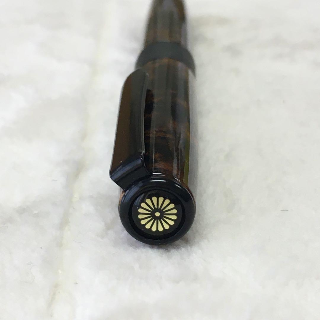 新品 廃盤 トンボ ズーム 高級 水性ボールペン ハバナ 505 べっ甲調 菊紋