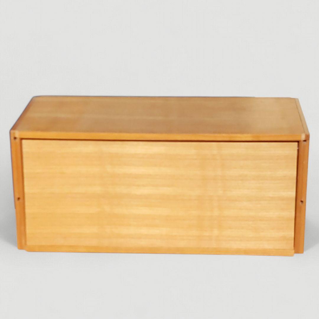 廃盤希少 無印良品 タモ材 ユニットシェルフ用 ボックス フラップ扉