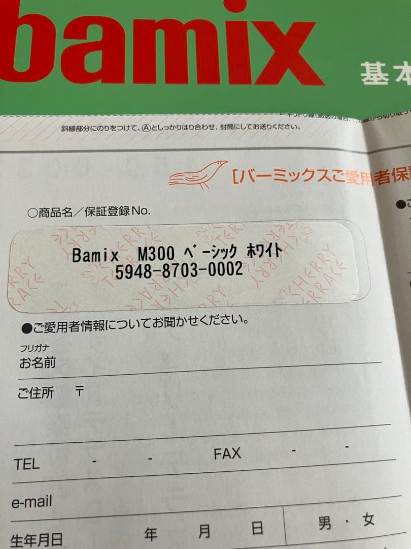 新品未使用 bamixM300ハンドブレンダーベーシックホワイト クッキング本付