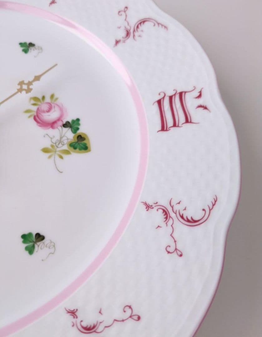 ヘレンド　ウィーンの薔薇　ピンク　時計