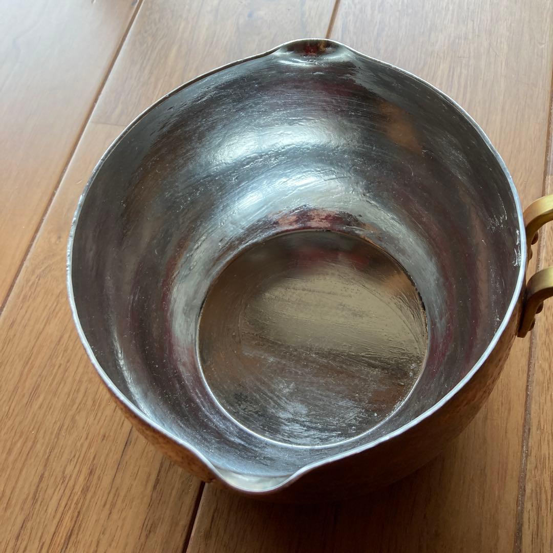 WATO ミルクパン 銅製 片手鍋 銀色内側仕上げ