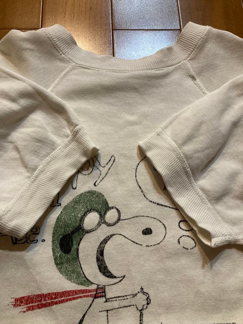 60sスヌーピー 半袖スウェット両面プリント レッドバロン 軍物 ビンテージ