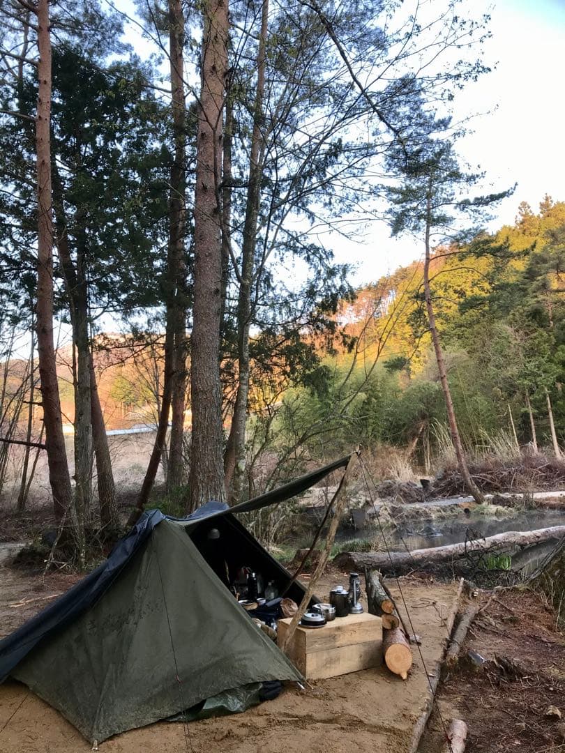 取説付《USパップテント仕様》 コンパクト二股フレーム＋棟ポール楽々設営快適空間