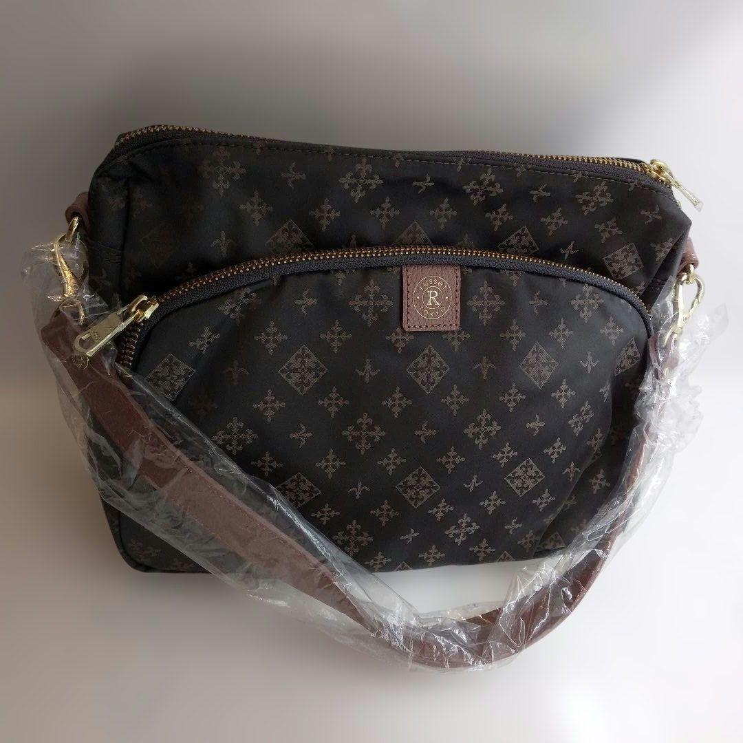 【新品未使用品】russet 2way バック　モノグラム　ダークブラウン