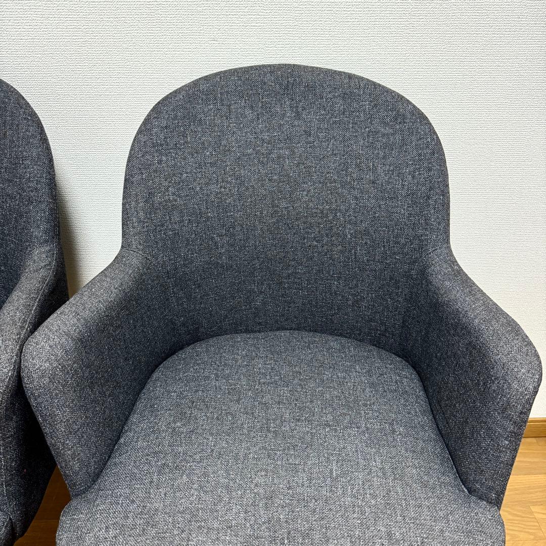 FT 　IKEA ヤンオロフ回転パーソナルチェア ダークグレー 2脚