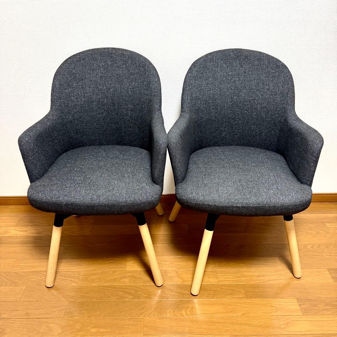 FT 　IKEA ヤンオロフ回転パーソナルチェア ダークグレー 2脚