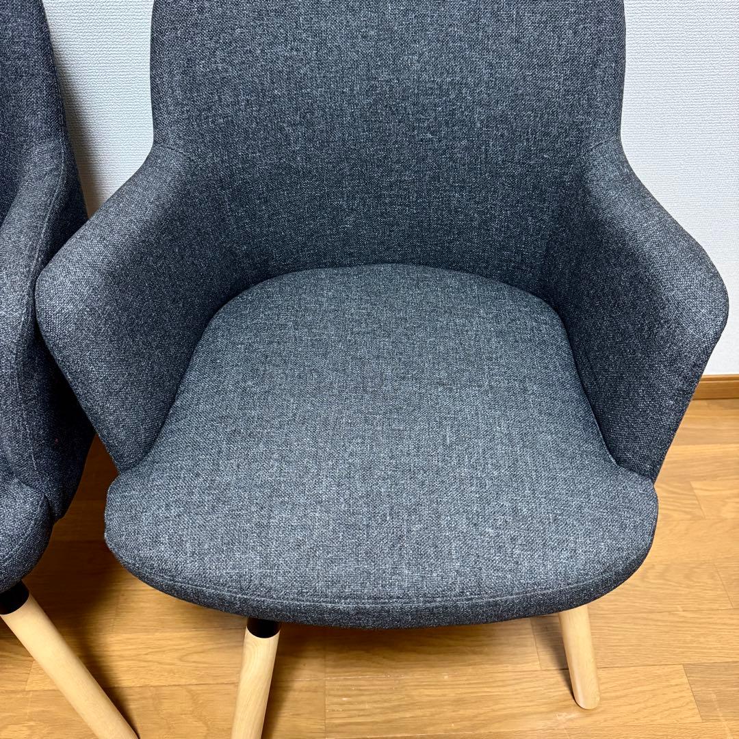 FT 　IKEA ヤンオロフ回転パーソナルチェア ダークグレー 2脚
