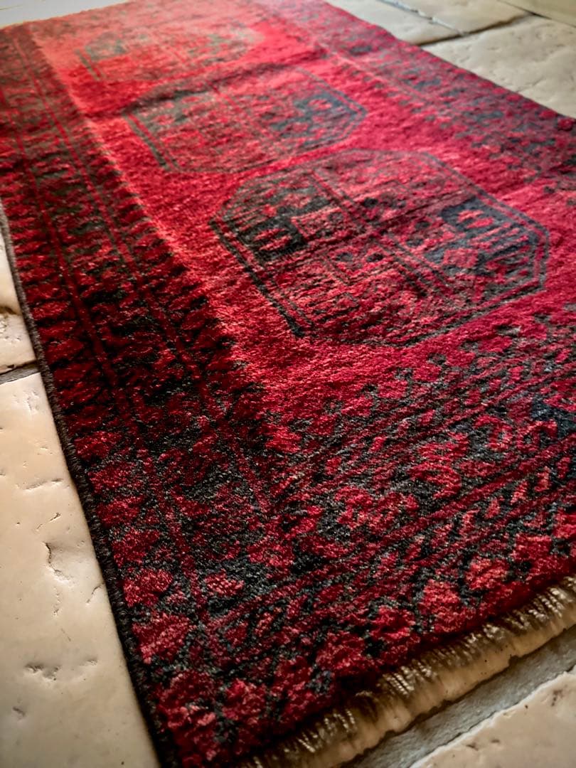 トライバルラグ　ヴィンテージラグ　アフガンラグ　トルクメン　エルサリ　手織り美品