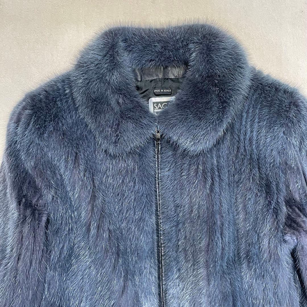 美品　SAGA MINK ジップアップ　ブルゾン　ジャケット　スウィングトップ