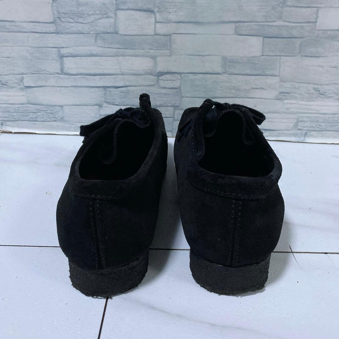 美品 CLARKS クラークス ワラビーブーツ スエード 27 ブラック 黒
