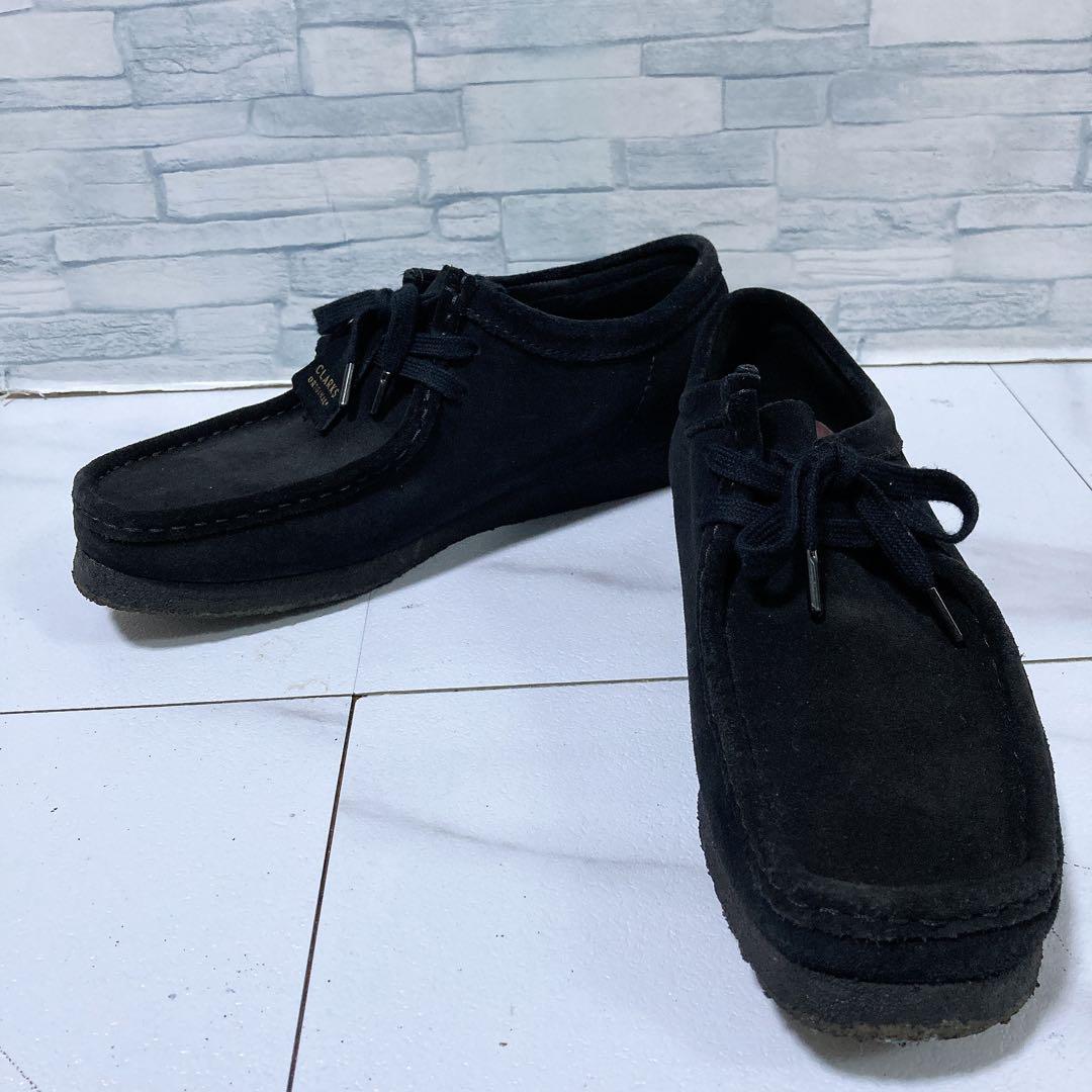 美品 CLARKS クラークス ワラビーブーツ スエード 27 ブラック 黒