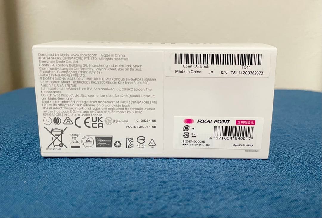 SHOKZ OPENFIT AIR ブラック ワイヤレスイヤホン