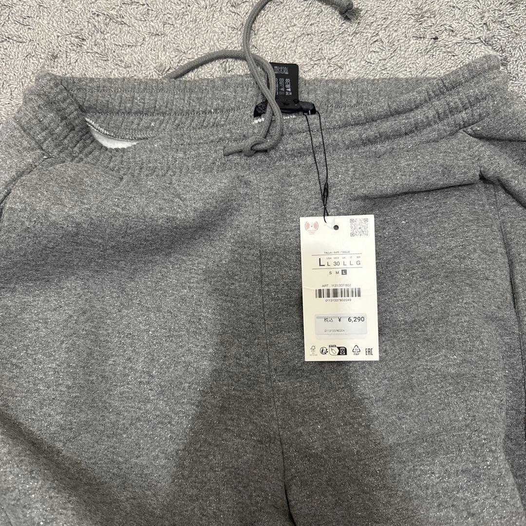 zara グリッターテキストスウェット セットアップ