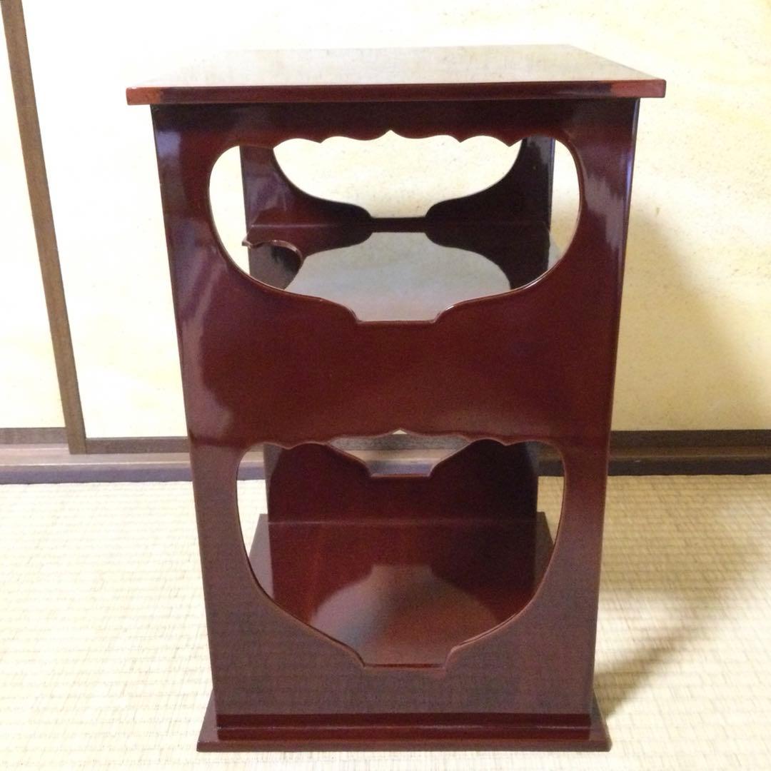 茶道具 水指棚 宗桂箱書 溜塗 茶棚 外箱付 L305