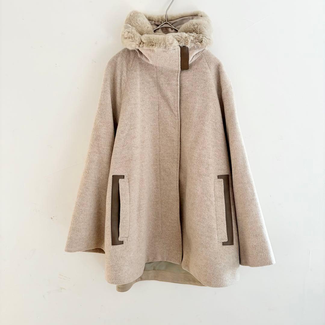 最高級 アンゴラウール Ａラインショートコート K.T キヨコ タカセ ベージュ