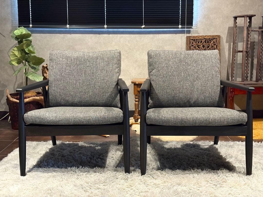 FUJIEI フジエイ　富士栄　アームソファ　リビング　ブラック　2脚　HZ