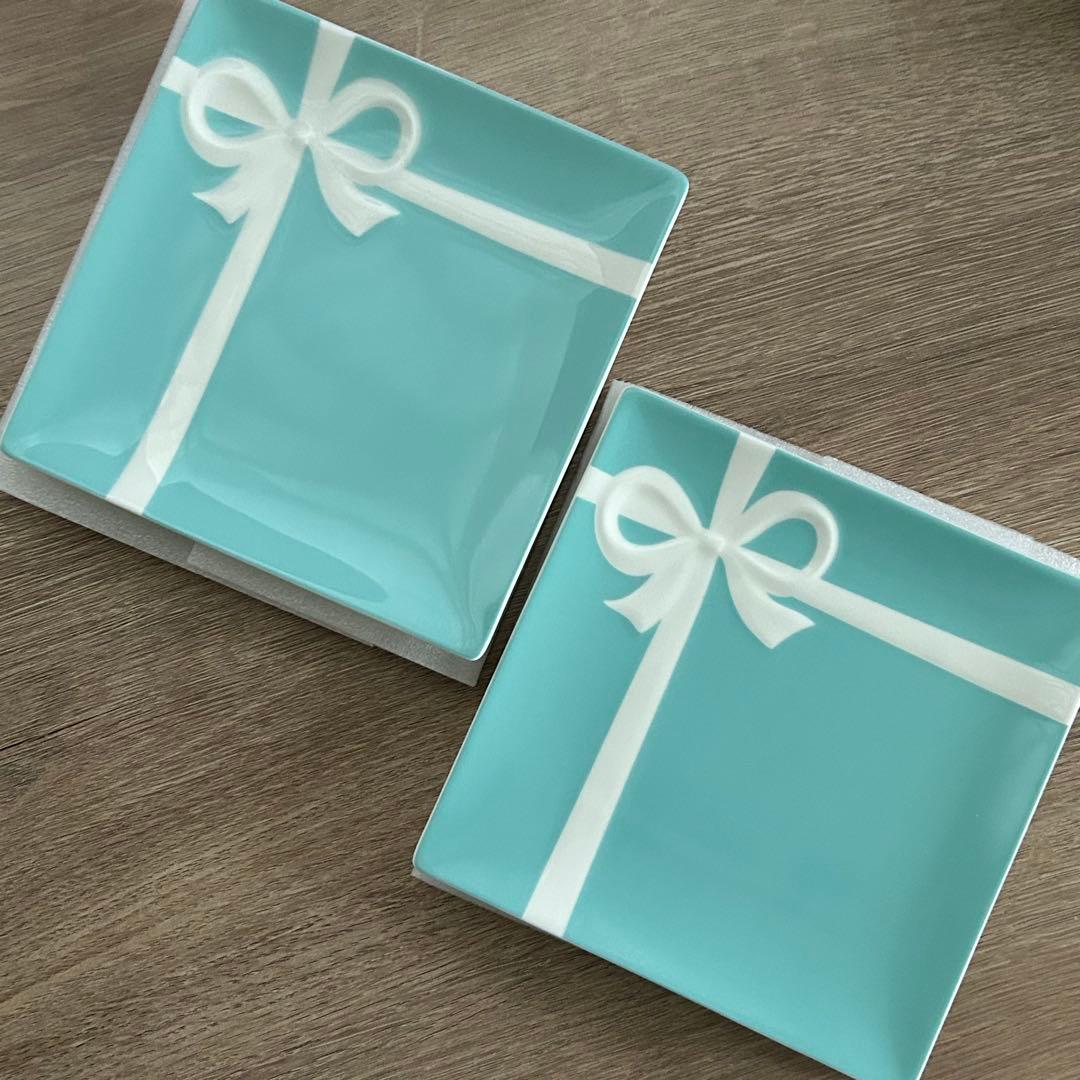 TIFFANY ティファニー ブルーボウデザート プレート 2枚セット