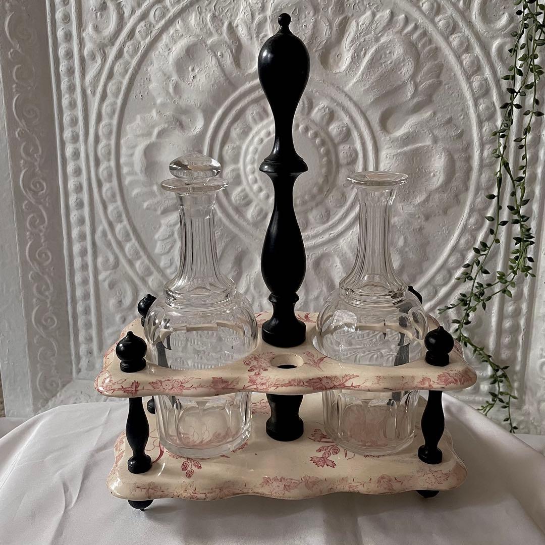 アンティーク♪オイルビネガーボトルスタンド