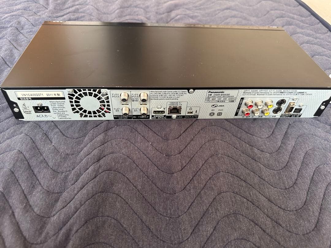 動作確認済・容量アップ済 Panasonic ブルーレイレコーダー B-CAS付