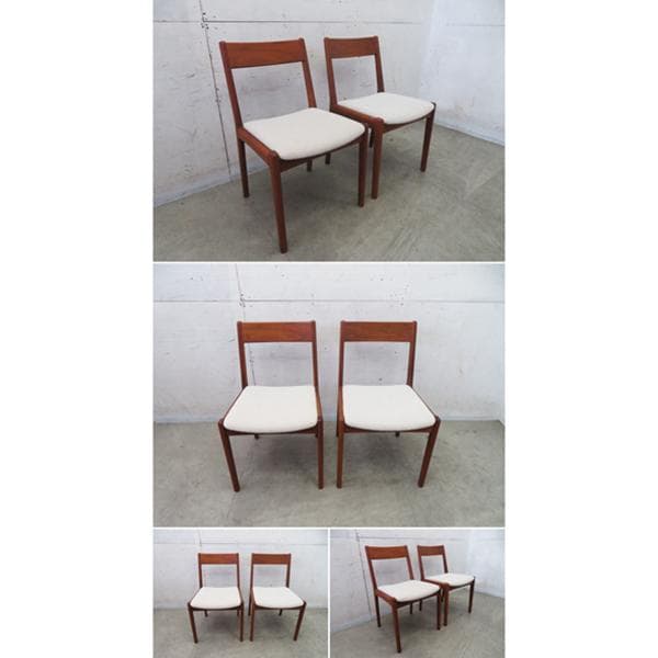 展示品■北欧デザイン■ウォールナット無垢材■ダイニングチェア■2脚セット■