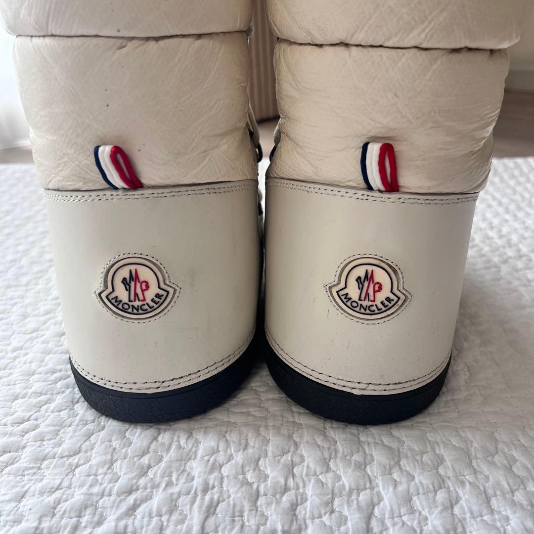 モンクレール スノーブーツ ナイロン ロングブーツ 40 ホワイト