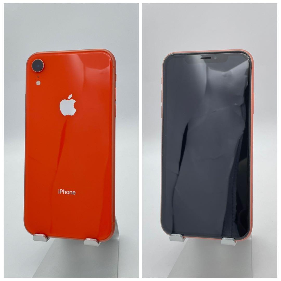 B 100% iPhone XR 64 GB SIMフリー コーラル 本体