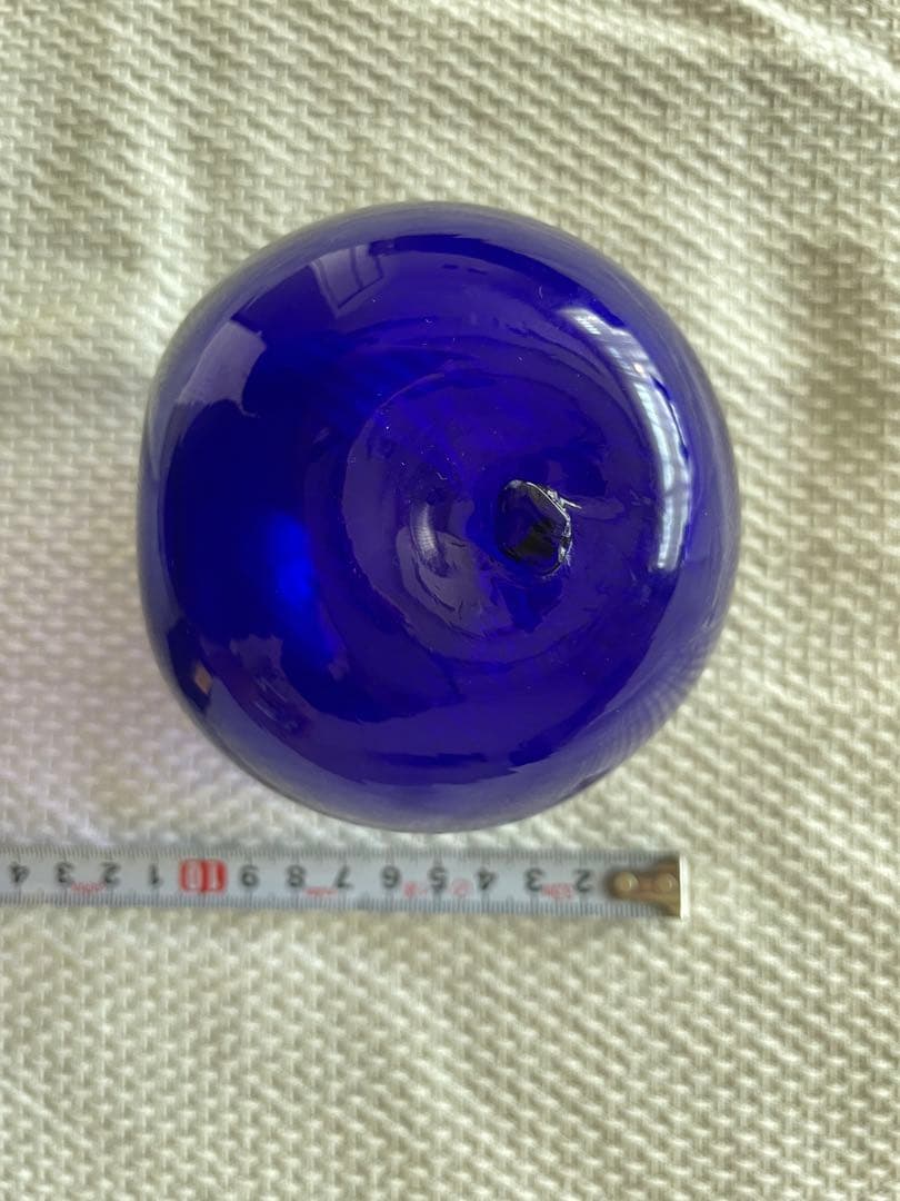 【美品・レア】デンマーク購入 ガラス製浮き球 コバルトブルー オブジェ
