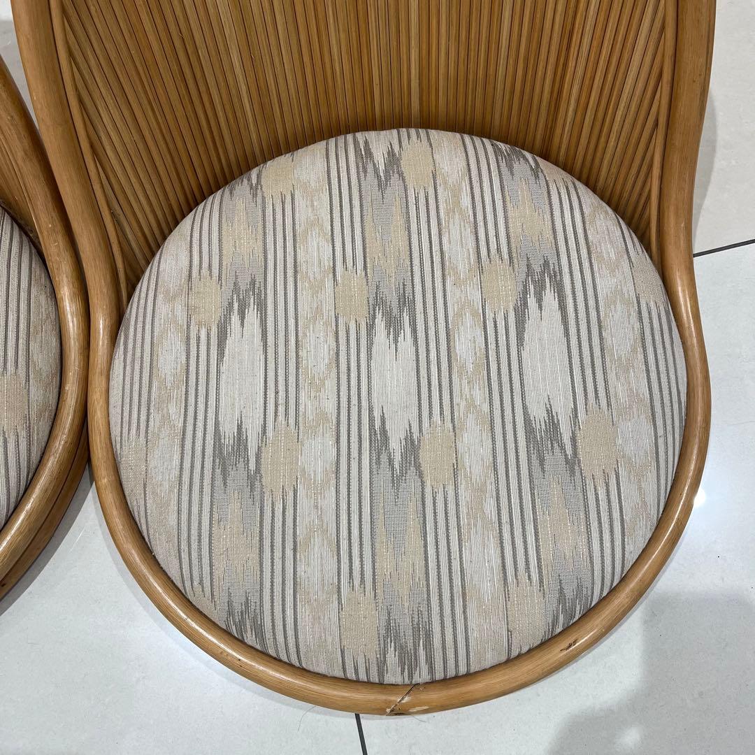 昭和レトロ コスガ家具 ラタン座椅子 ラタンチェア 2脚セット kosuga