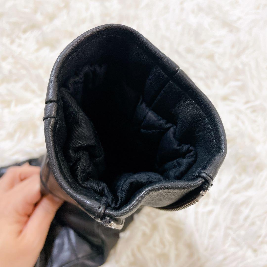 美品✨ディーゼル 2wayラムレザージャケット　黒　ロゴプレート　中綿　ショート