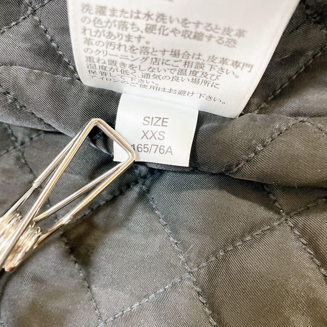 美品✨ディーゼル 2wayラムレザージャケット　黒　ロゴプレート　中綿　ショート