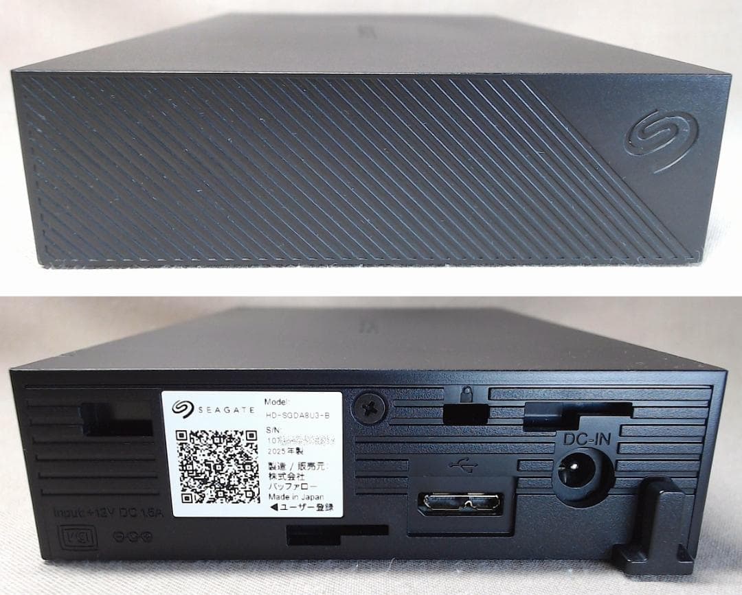 バッファロー 8TB USB3 HD-SGDA8U3-B 使用2940時間