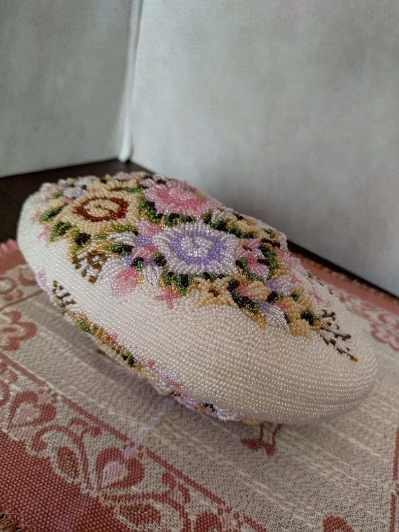 和装　ビーズバック　がま口　昭和レトロ　立体