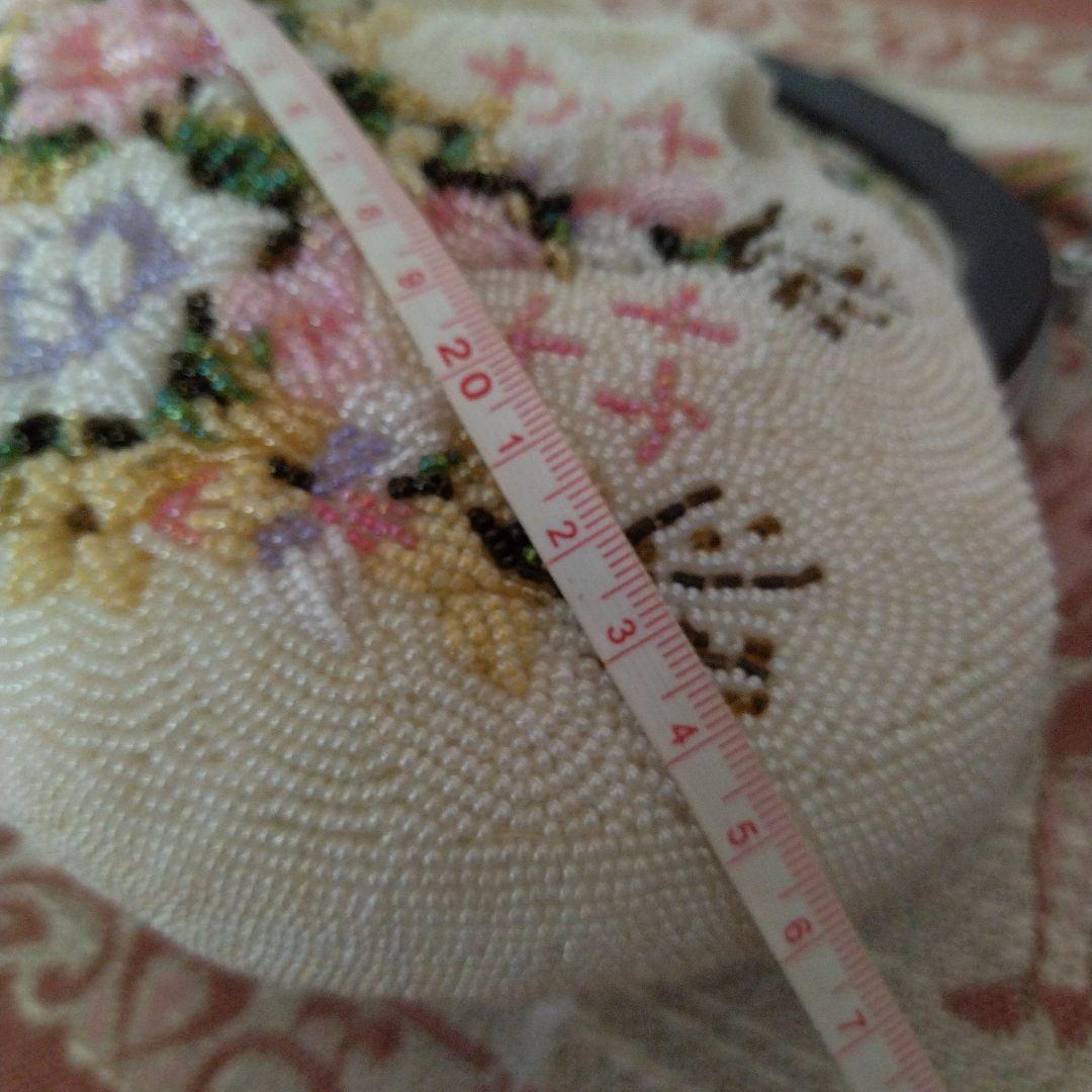 和装　ビーズバック　がま口　昭和レトロ　立体