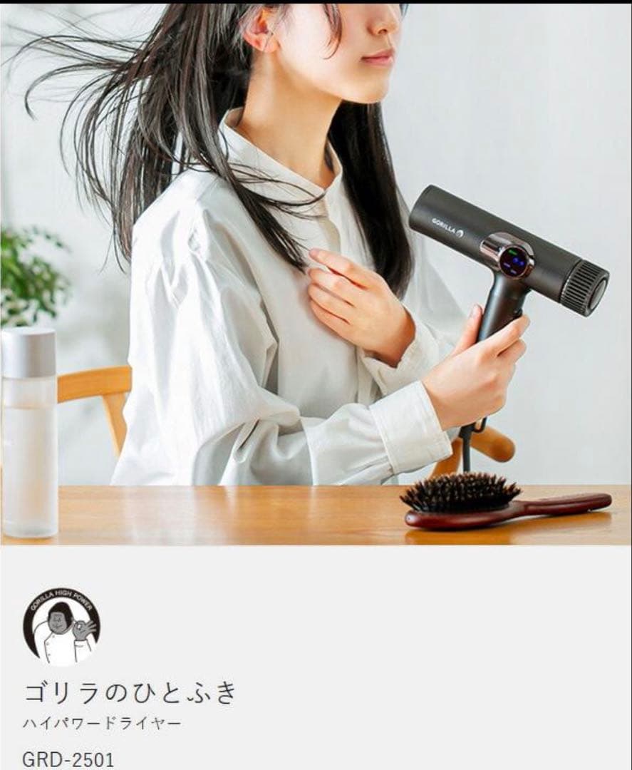 【2026年12月までメーカー保証あり】ゴリラのひとふき ドライヤー