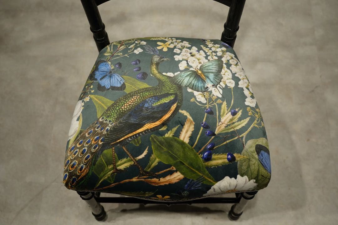 ナポレオンチェア　サロンチェア　椅子　シノワズリ　フランス　アンティーク　孔雀