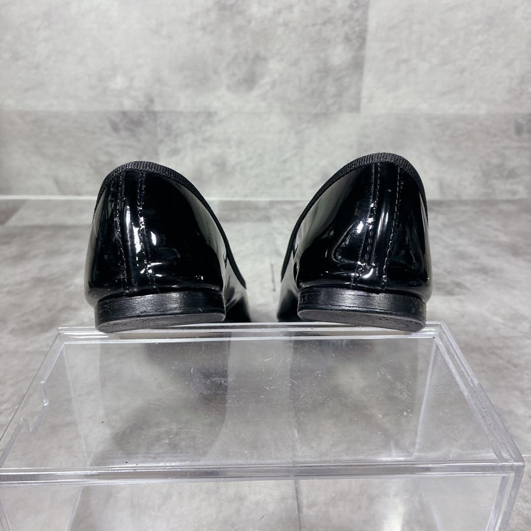 【良品】✨repetto バレエシューズ　フラットパンプス　エナメルBK 37