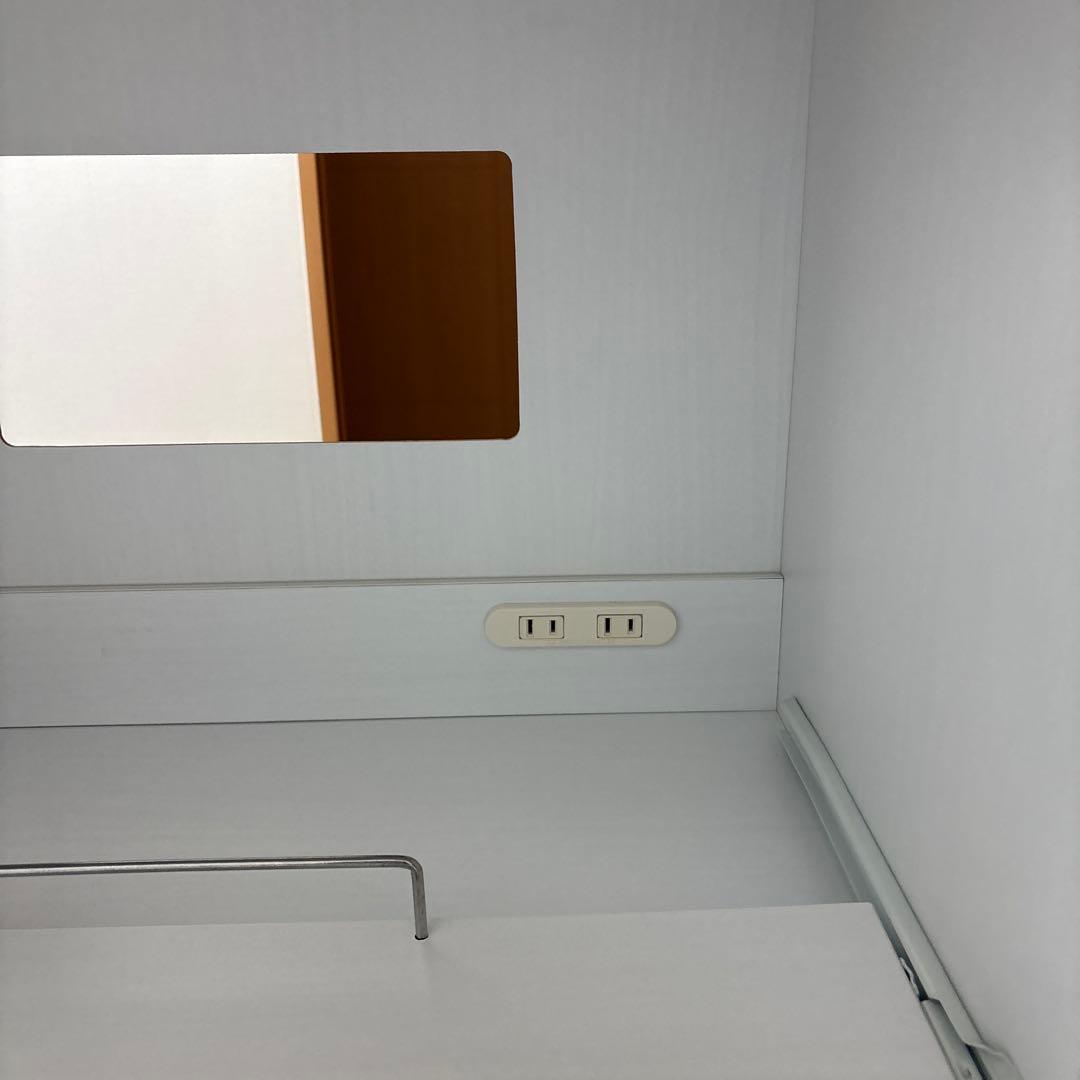 ホワイトキッチンカウンターレンジ台食器棚キャスター付き