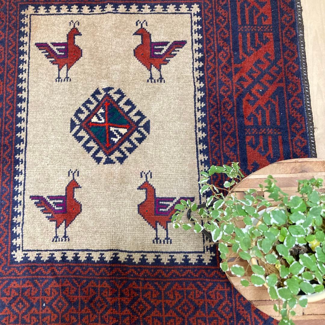 ペルシャ絨毯　バルーチ　ヴィンテージラグ　トライバルラグ　159x91㎝