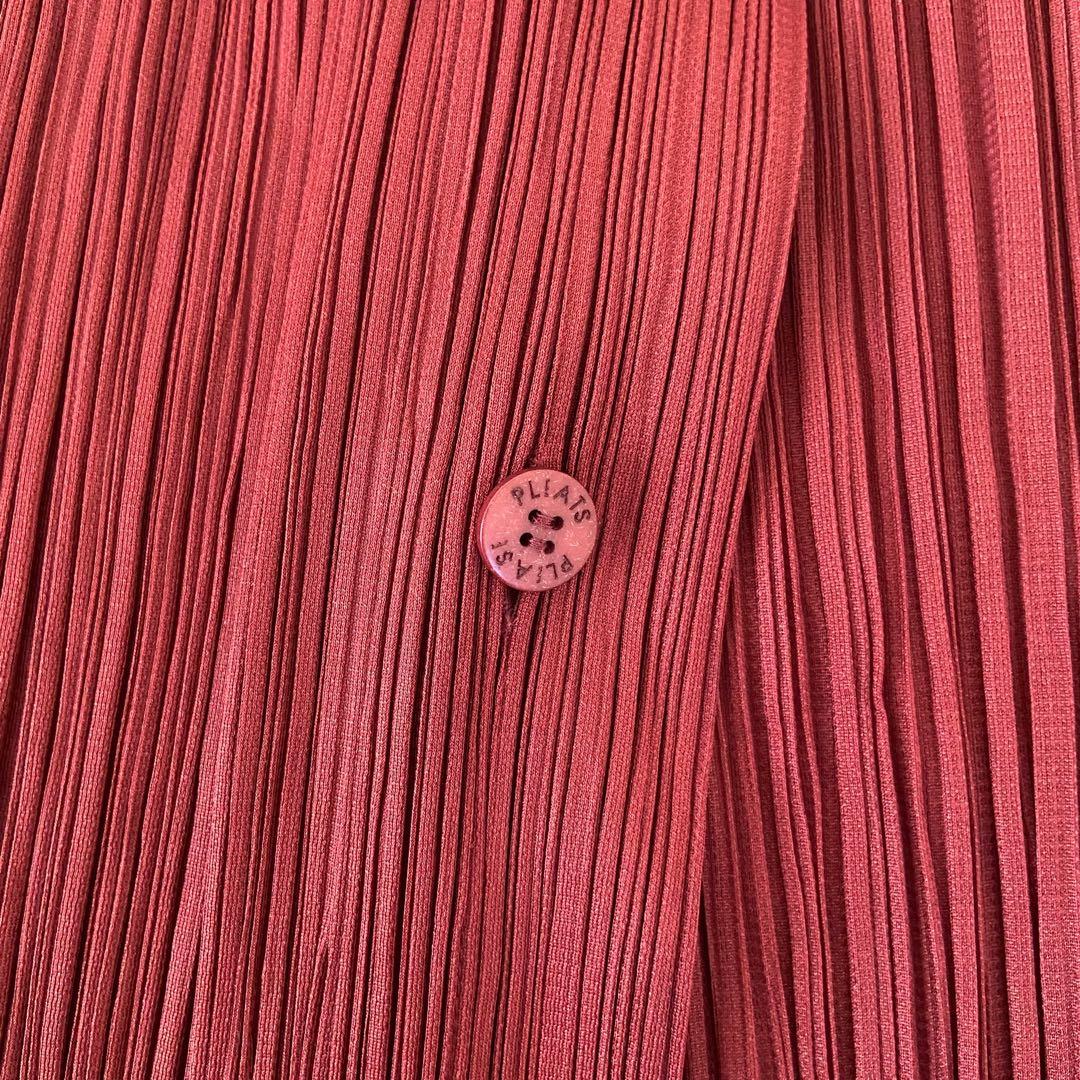 美品　プリーツプリーズ　羽織り　1ボタン　トップス　カーディガン　ブラウス　4