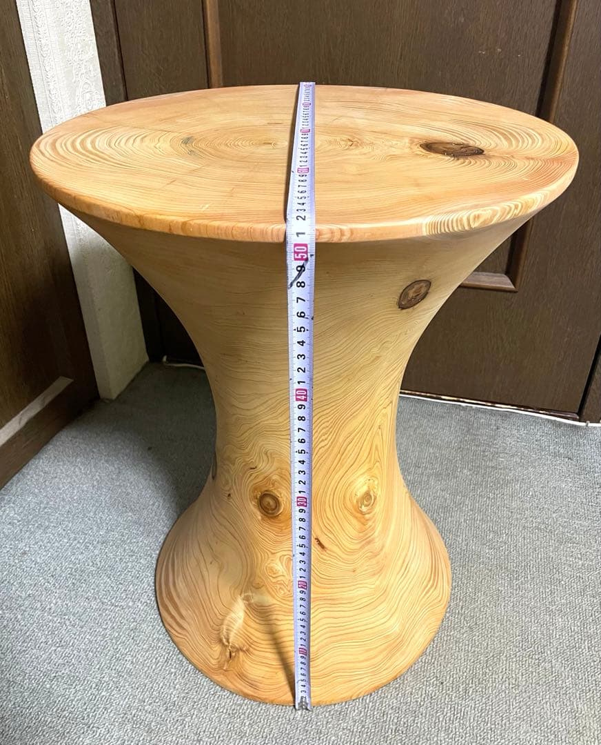 丸太　木製フレア型サイドテーブル