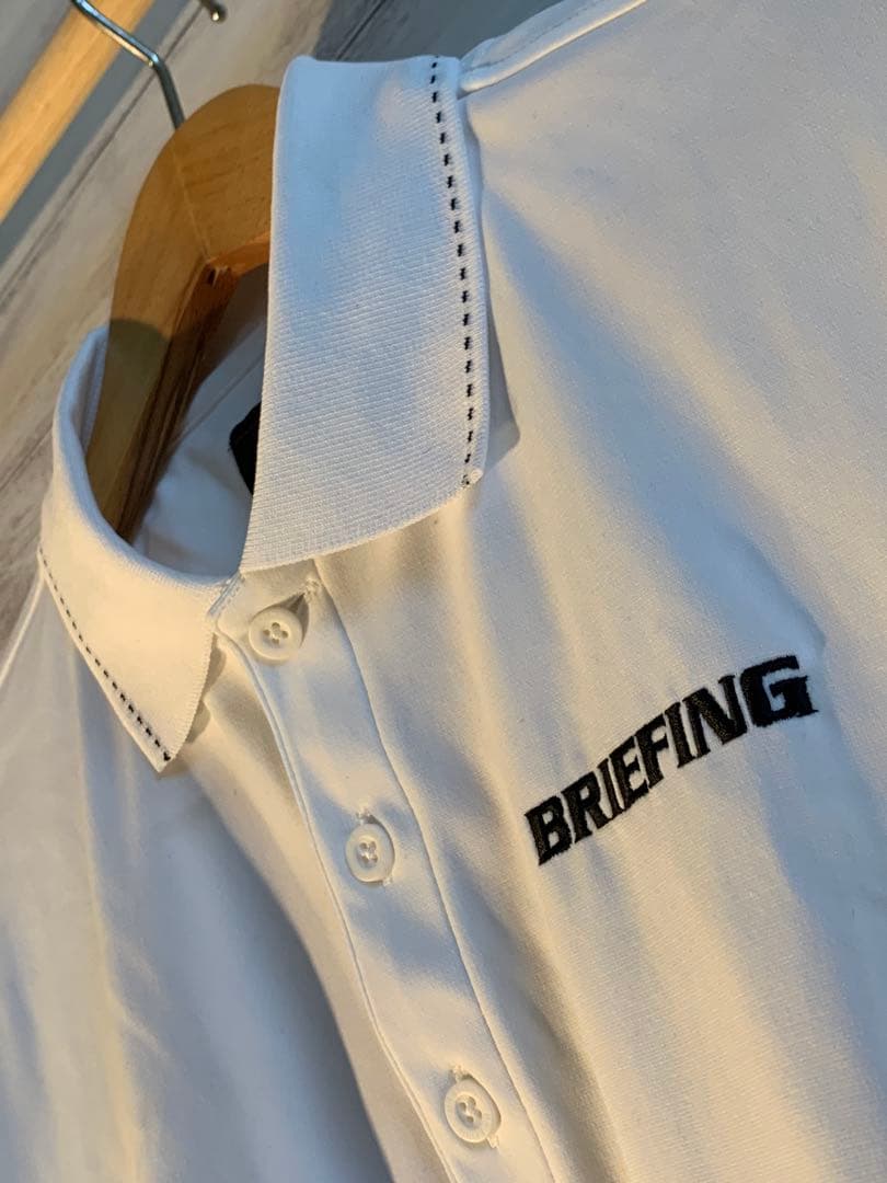 BRIEFING ホワイトブラック ポロ S