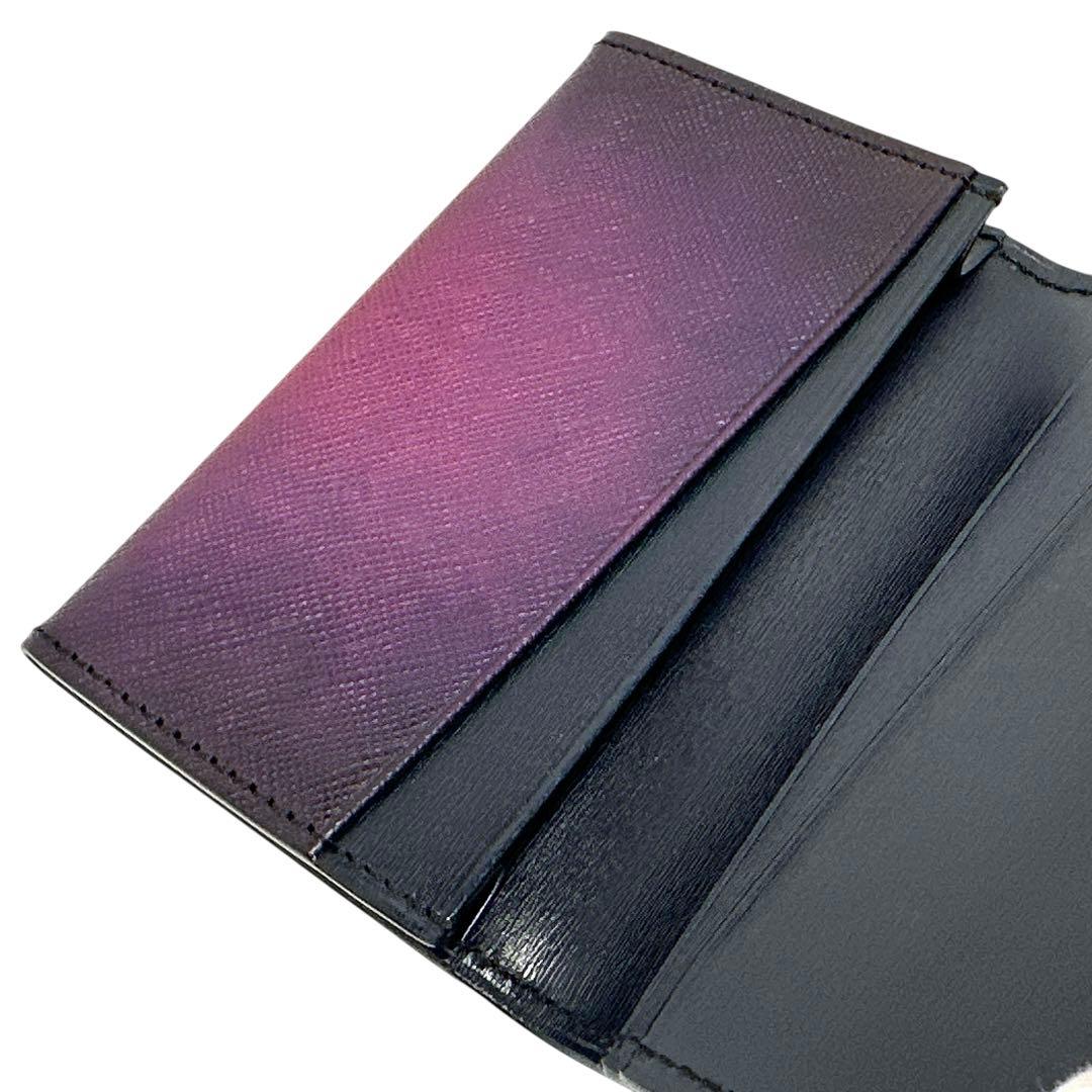 新品✨yuhaku カードケース 名刺入れ レザー グラデーション パープル 紫