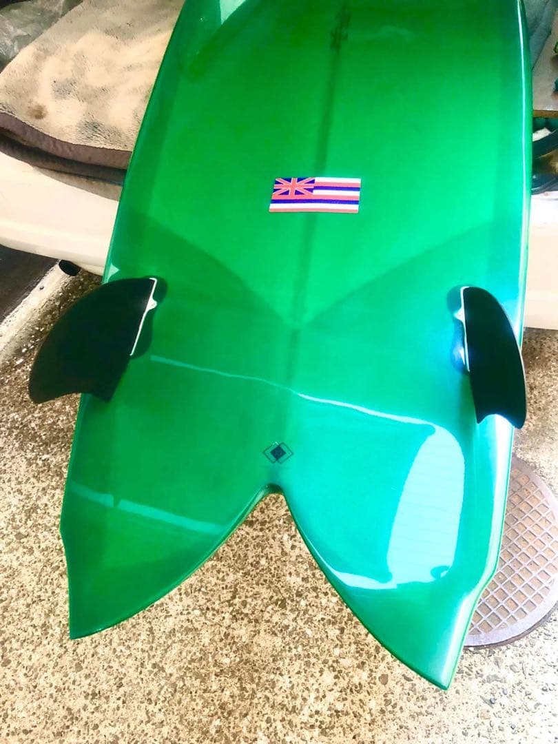 7'サーフボードミッドレングスミツサーフグリーントライフィン Mitsu サーフ